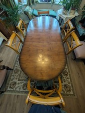 Yew Wood Extending Dining Table and 6 chairs