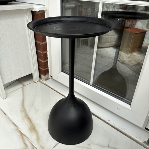 Black tall metal table side - tall,