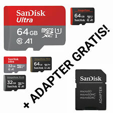 SanDisk Ultra 32GB 64GB Class 10 UHS micro SD SDHC memory card + ADAPTER GRATIS