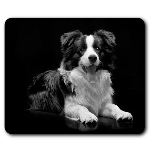 Rectangle mouse mat - mouse, bw