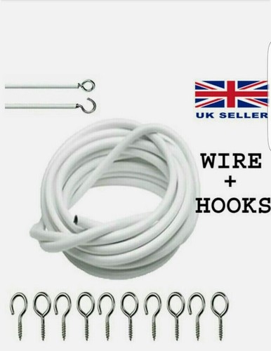 Net curtain wire 10m - 10m, white