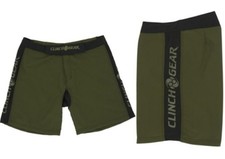 CLINCH GEAR Fight Shorts - MMA Wrestling - Green - Men's Sizes 28, 30, 32