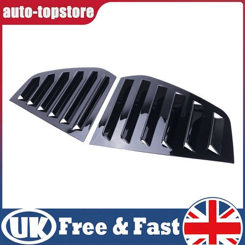 Gloss black rear side window - black,