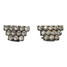 Vintage 1920s Art Deco Rhinestone Shoe Clips Small Sparkling Bridal Flapper Glam