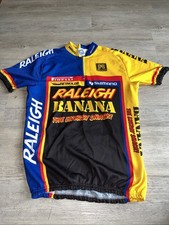 Rare Vintage Raleigh Banana 1988 Santini SMS Cycling Shirt Jersey Size XL