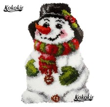 Mini Latch Hook Rug Kit - Snowman  - 49cm