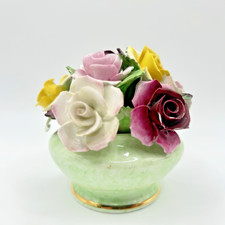 DENTON Staffordshire Flower Posy Hand Modelled Hand Painted China Ornament 1950