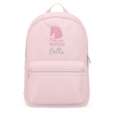 Unicorn Embroidered Backpack Personalised Mini Back to School Girl Unicorns W...