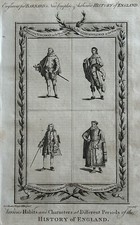 1783 English Gentlemen Of The 15th, 16th & 17th Centuries Original Antique Print
