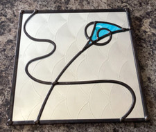 VINTAGE RENNIE MACKINTOSH STAINED LEADED GLASS MIRROR HAND MADE IN SCOTLAND