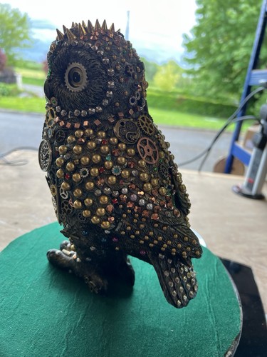 Steampunk resin owl - steampunk,