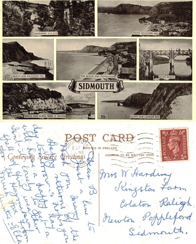 Vintage postcard sidmouth - -,