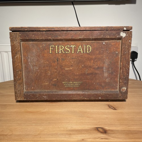 Vintage wooden first aid - first, box
