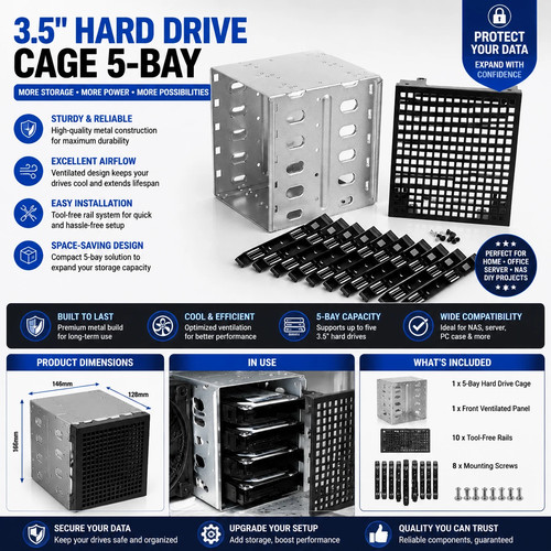 Bay hdd hot swap - 5, cage