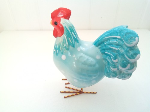 Ceramic rooster hen - ceramic,