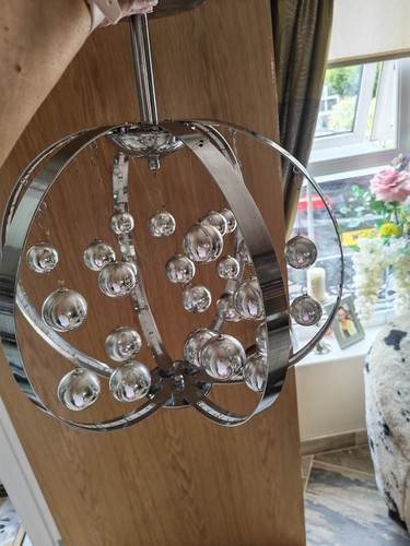 Modern chrome globe - modern, ceiling