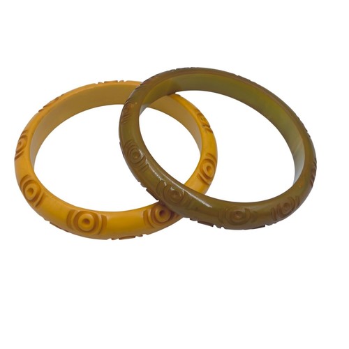 Vintage carved bakelite - vintage, bangle