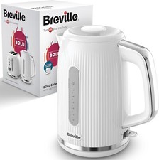 Breville Bold White Electric Kettle 1.7L 3kW White & Silver Chrome, VKT257