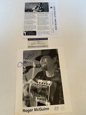 Autographed Photo B&W 8x10 Of Roger McGuinn And Concert Ticket Stub And Program
