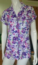 Carole Hochman Heavenly Soft Cotton Jersey Floral Pyjama Top Size Small BNWOT