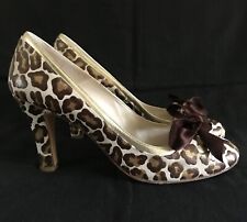 Magrit Spain Leopard Print with Brown Bow Court Shoes Size 38 (UK Size 5) 