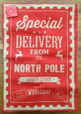 LARGE JUTE CHRISTMAS SANTA SACK - SPECIAL DELIVERY FROM NORTH POLE