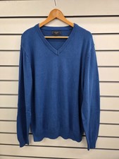 MENS ATLANTIC BAY BLUE V NECK