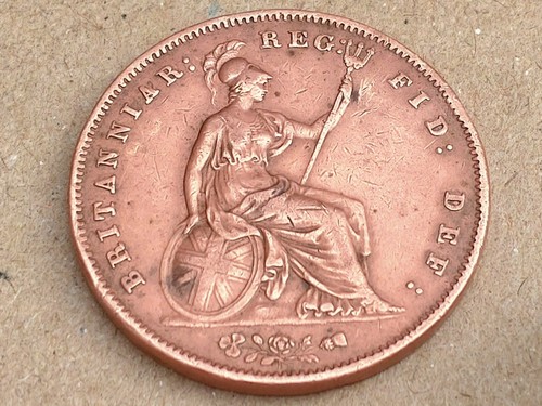 1858 queen victoria penny - victoria,