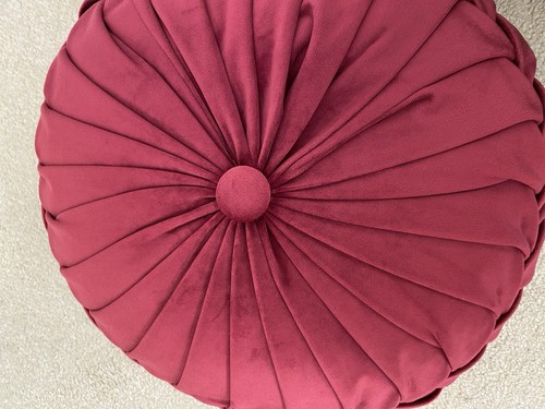 Deep red velvet cushion - red,