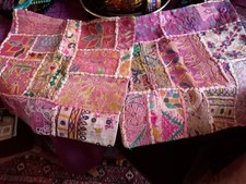 2 x vintage Indian Cushion covers patchwork 40x40cm hippy,boho,arty