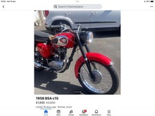 BSA 1958 C15 Motorbike