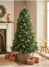 Green Berry & Cone Unlit Christmas Tree 6FT - New Other