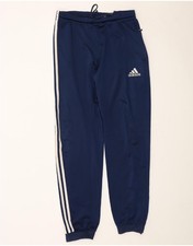 ADIDAS Mens Tracksuit Trousers Joggers UK 38/40 Medium Navy Blue Polyester DG13