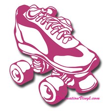 2 x Glossy Vinyl Stickers - Roller Skates Boots Retro 80's Disco Fun Decal #0177