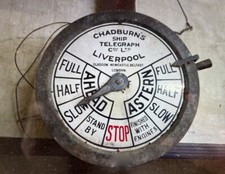ANTIQUE UNRESTORED BRASS STEAMSHIP MANUAL CHAIN SHIP'S TELEGRAPH CHADBURNS