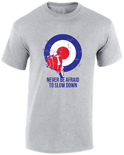 MODS NEVER BE AFRAID MENS T SHIRT MOPED SKA 70'S 80'S CLASSIC COOL TOP