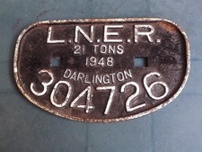 LNER 21 Tons D Wagon Plate