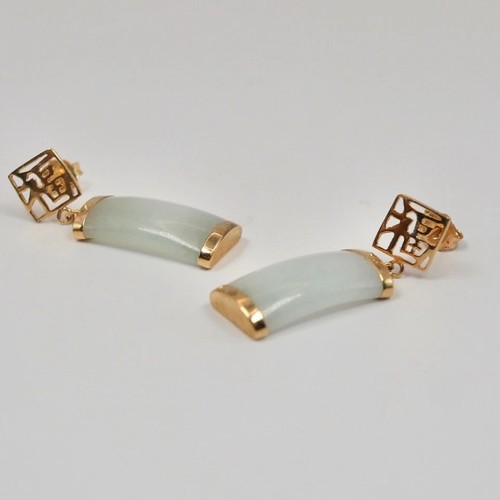 9ct yellow gold chinese jade - gold,