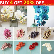 10/6 Heads Bouquet Artificial Flowers Faux Butterfly Orchids Home Decor Wedding