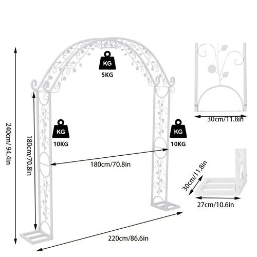 Garden arch arbor heavy duty - garden,