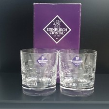 Whisky Tumblers Edinburgh Crystal Skibo  x 2 Boxed NWT