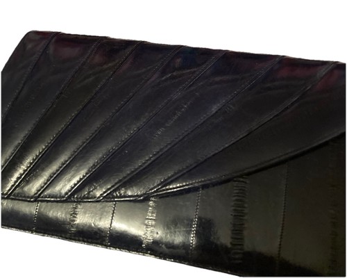 Vintage genuine eel skin - eel, navy