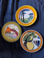Vintage 3 x Clarice Cliff 10"