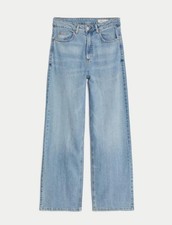 Ladies SECONDS EX M&S Wide Leg Jeans High Rise - Read Description B4 PURCHASE