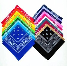 BANDANA PAISLEY NECK HEAD SCARF 100% COTTON UNISEX MIXED COLOURS/PATTERNS