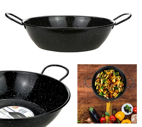 Enamel karai wok - heavy, duty