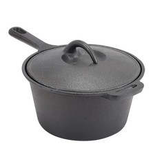 Cast Iron Saucepan Milk Warming Melting Stock Pot Frying Pan Camping Kitchen