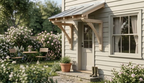 Oak gallows porch brackets - oak,