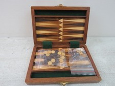 Mini Backgammon Travel Set - Wooden Casing