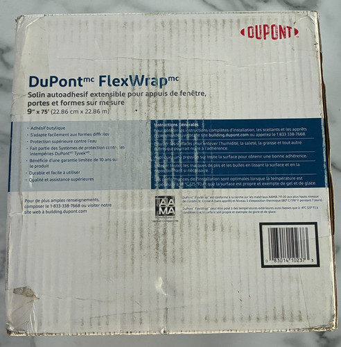 Dupont flexwrap x75 self - nf, 9"x75'